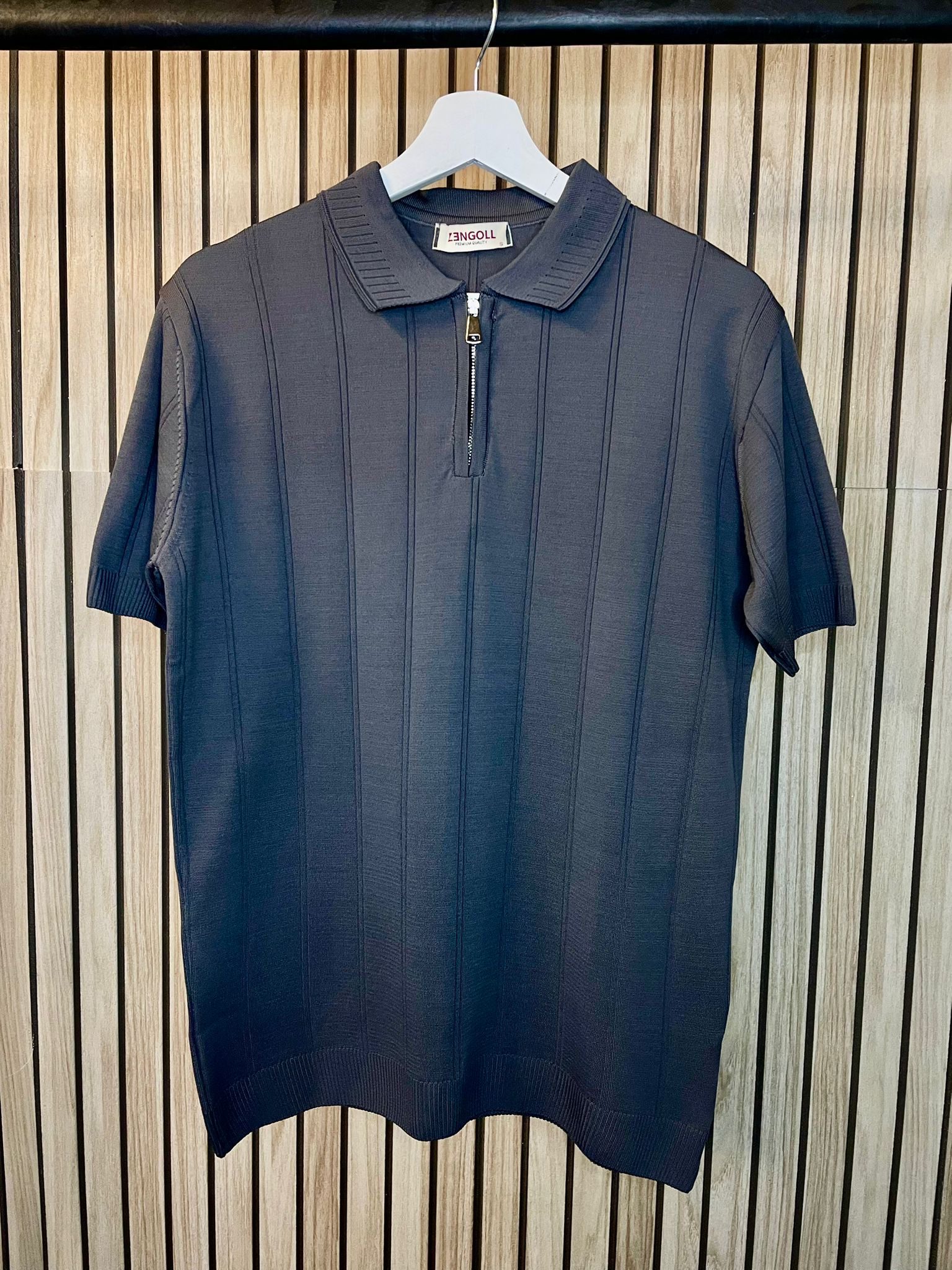 Zipper T-shirt Grey 1067