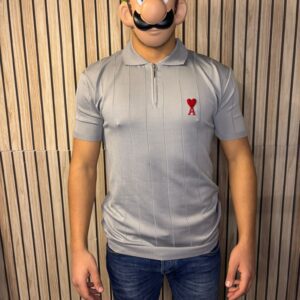 Ami Quarter Zipper Grey