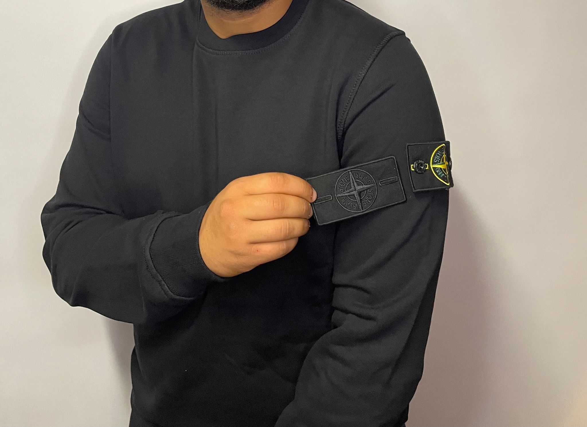 Stoned Island Sweater Black Double Logo