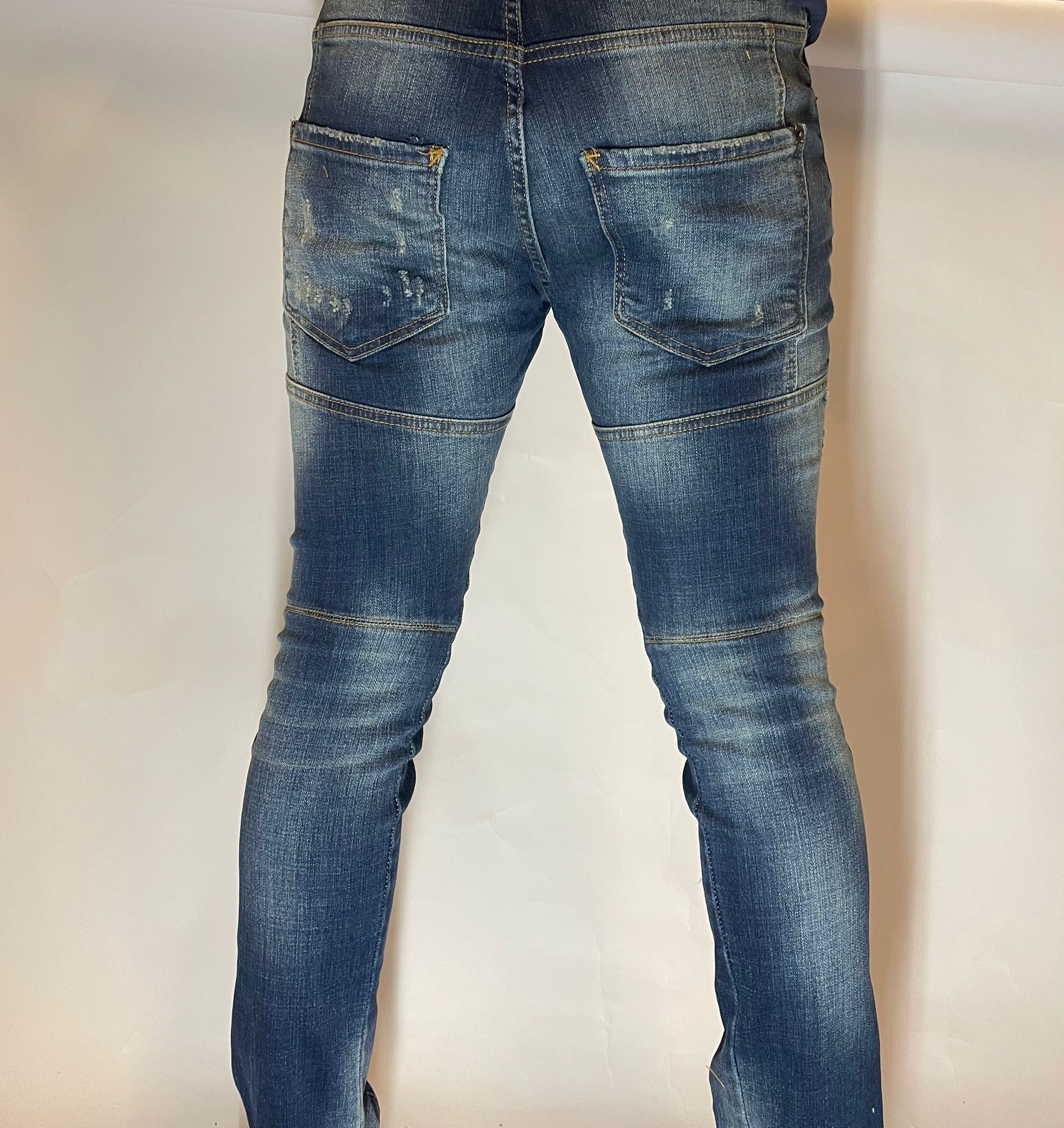 Dsquared2 Slim-Fit Jeans Blue Leather Bag Label