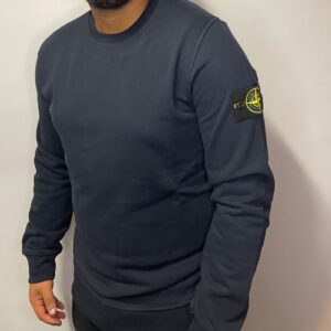 Stoned Island Sweater Dark Blue Double Logo