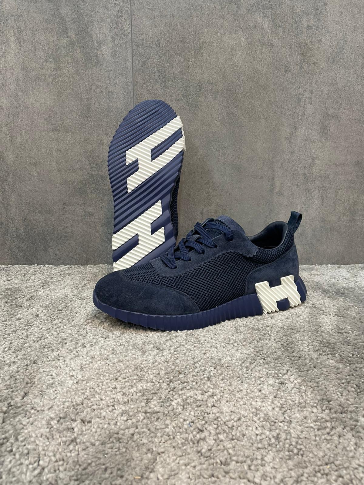 Hermes Bouncing Sneakers Blue and white