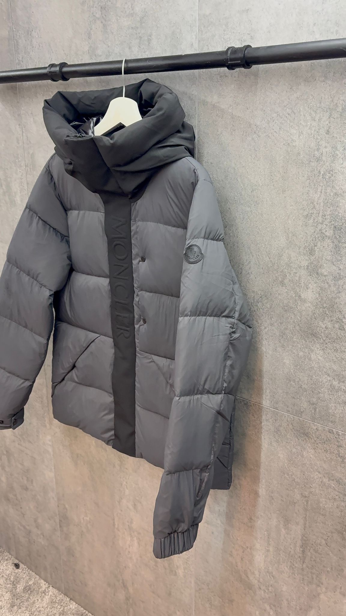 Moncler Winter Jacket Grey Black