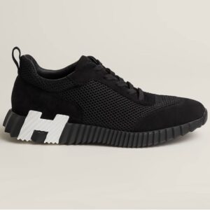 Hermes Bouncing Sneaker Black White Logo