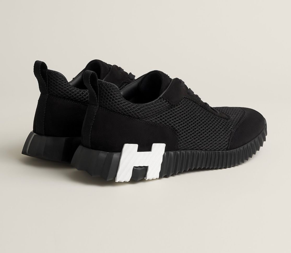 Hermes Bouncing Sneaker Black White Logo